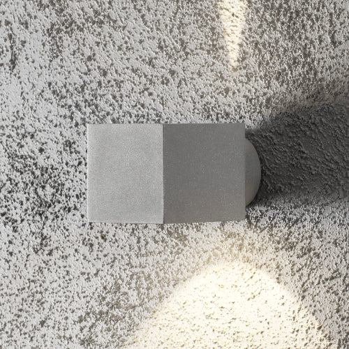 Außenwandleuchte Modena Square Up & Down Light silbergrau IP44