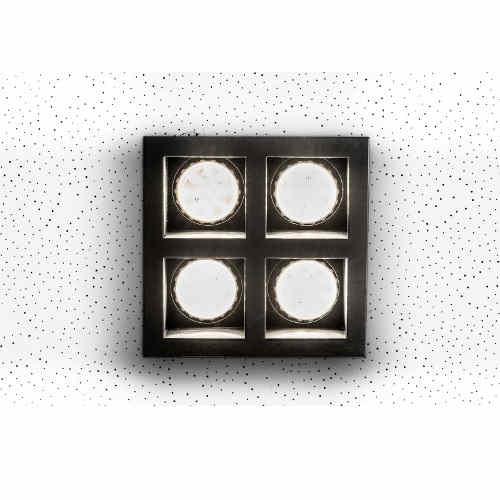 AVANTGARDE Richtstrahler Deckenspot 4flg. – Einbaustrahler IP20, schwenkbar, dimmbar