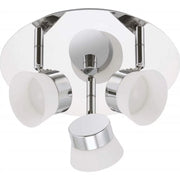Deckenleuchte Bad LED mit 3 Strahlern IP44 warmweiß 25cm rund Chrom briloner 2209-038 feuchtraum deckenlampe schwenkbar glänzend