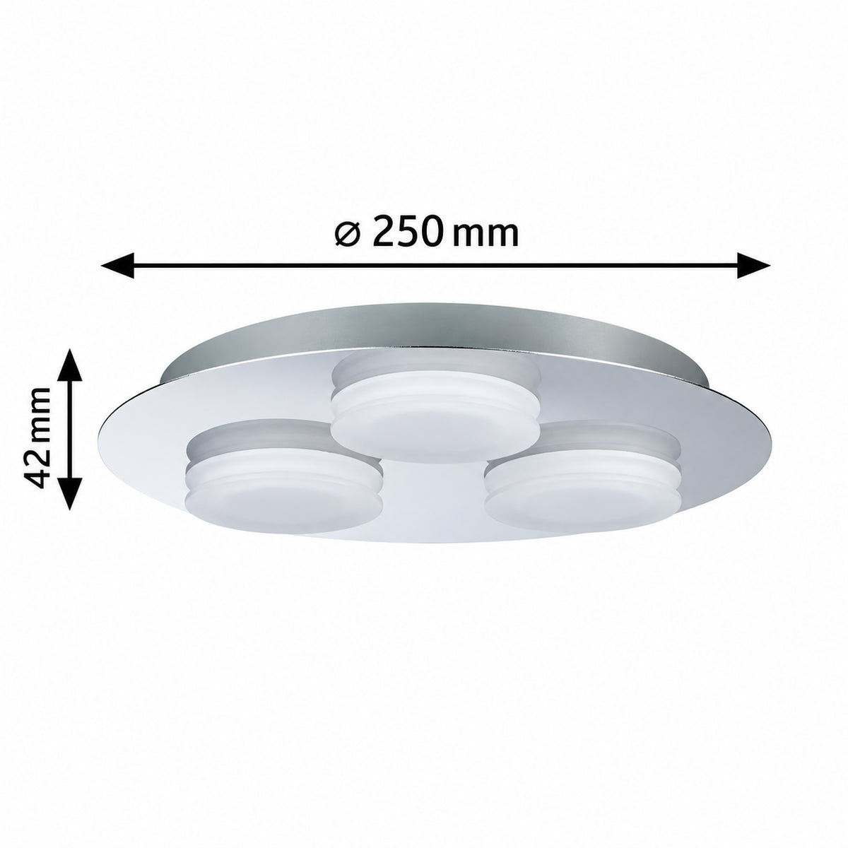 Paulmann Doradus 70874 Maße Ø 250 mm Höhe 42 mm LED Deckenleuchte