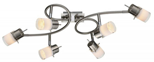 Armatur Deckenlampe 6 flammig geschwungen Chrom Esto Vario