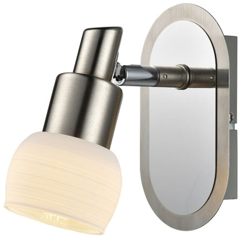 Armatur Wandlampe rund Metall gebürstet mit Schalter ESTO Vario Home