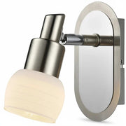 Armatur Wandlampe rund Metall gebürstet mit Schalter ESTO Vario Home