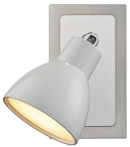 Armatur Wandlampe eckig mit Schalter silber ESTO Vario Home