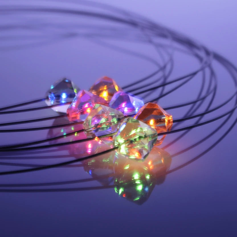 Leuchtende Halskette – Bicone (geschliffen) – Weiß – Swarovski® Elements