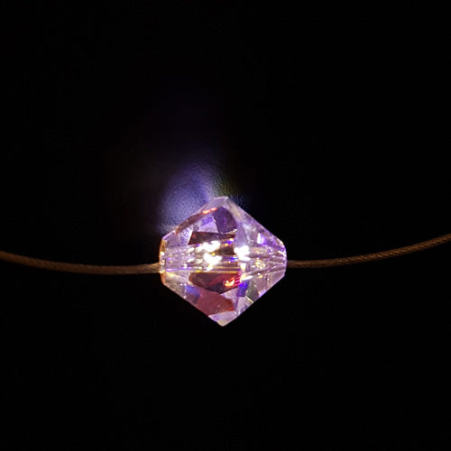 Leuchtende Halskette – Bicone (geschliffen) – Weiß – Swarovski® Elements
