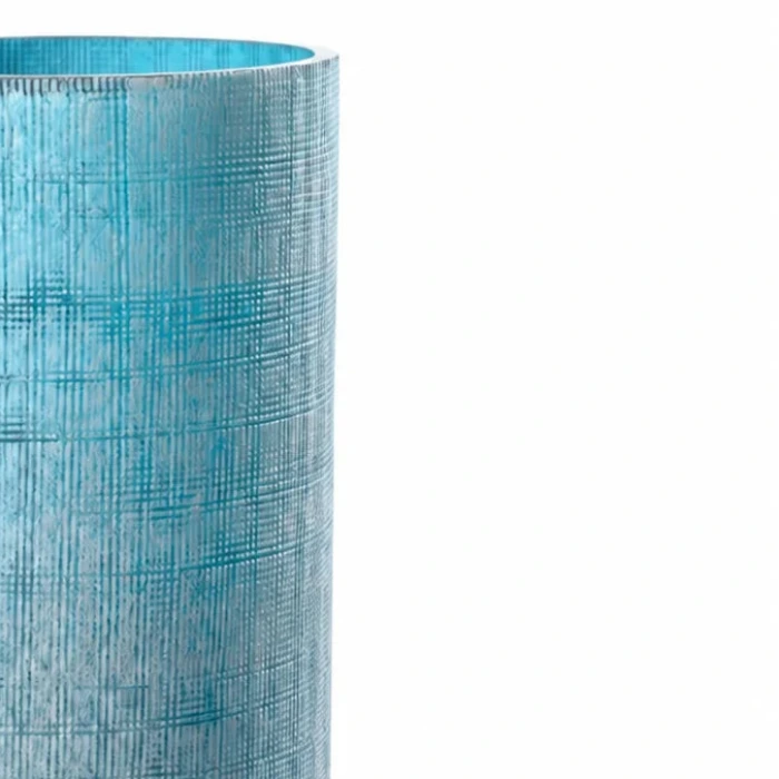 Blaue Glasvase in hoher Form mit elegantem Design, 35 cm
