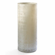 Hohe Blumenvase beige Vintage-Optik strukturiertes Glas mundgeblasen 35cm mundgeblasen, Handwerkskunst