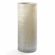 Hohe Blumenvase beige Vintage-Optik strukturiertes Glas mundgeblasen 35cm mundgeblasen, Handwerkskunst