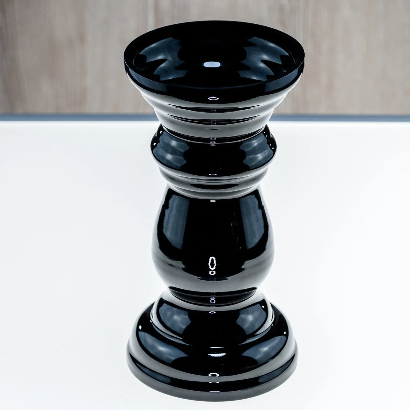 Blumenvase Schwarz / Kerzenhalter für Stumpenkerzen – Glasvase / Deko-Vase – stilvolles Wohnaccessoire & Dekoartikel aus Euro
