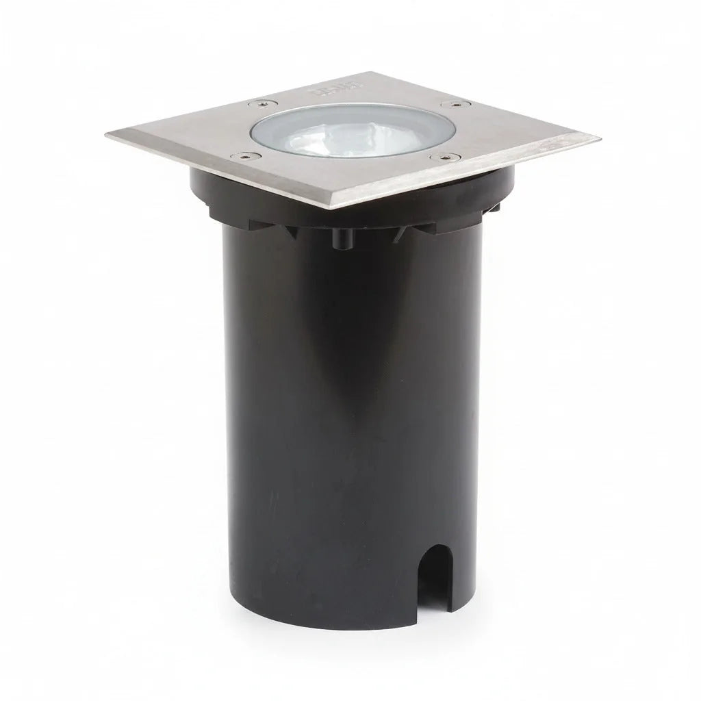 Halogen Bodeneinbaustrahler außen eckig befahrbar IP65 – Einbaustrahler IP65