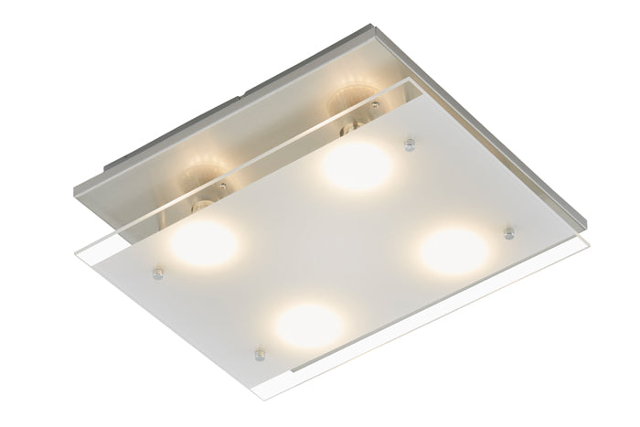LED Deckenlampe mit Glas Birnen austauschbar 33x30cm – Deckenleuchte dimmbar, GU10