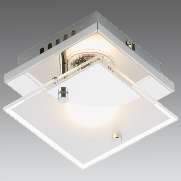 Kleine LED Wandlampe Deckenlampe aus Glas 12x12cm