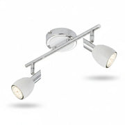 Briloner COMBI LED Wand- und Deckenleuchte 2908-026 in Chrom und Weiß mit zwei schwenkbaren GU10-Spots