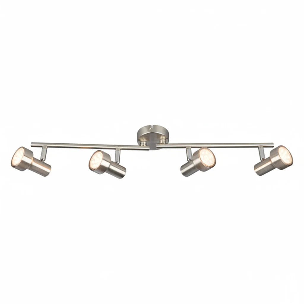 Briloner LED Deckenstrahler SUB 4-flammig 60 cm Matt-Nickel mit 2 schwenkbaren Armen und GU10 LED