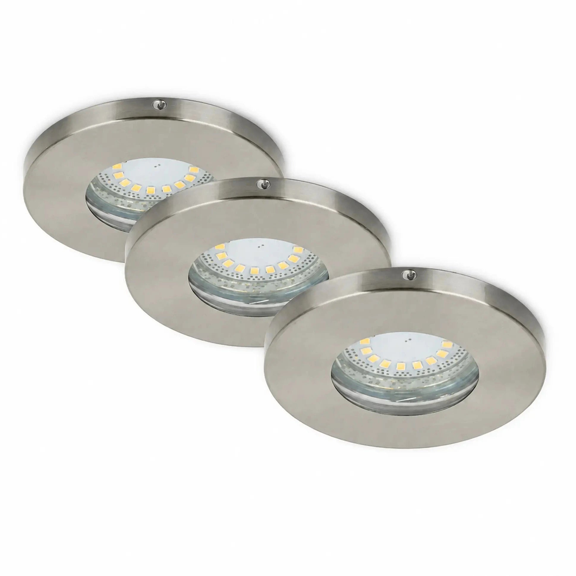 Briloner Prisma Einbaustrahler matt-Nickel – 3er Set