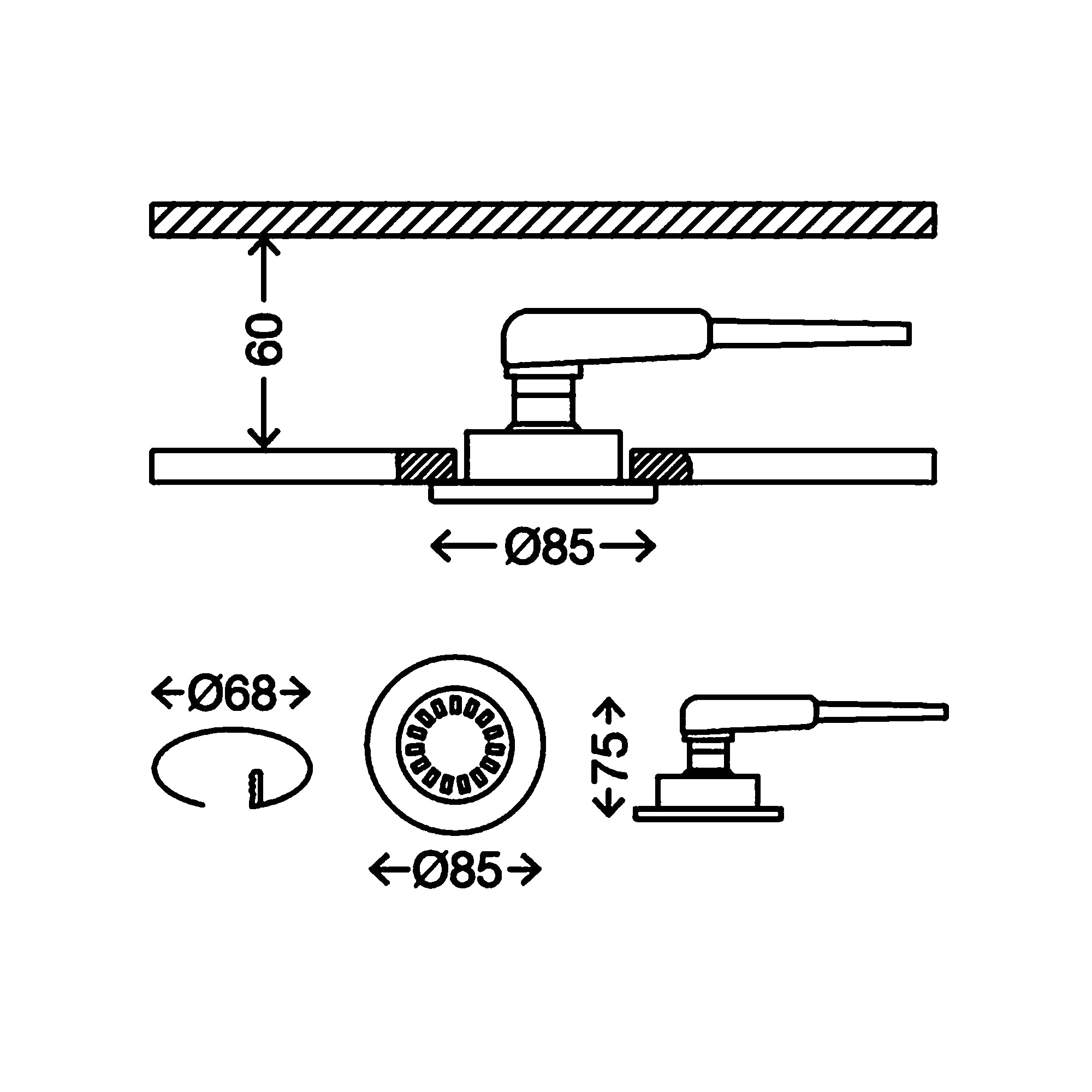 Briloner Prisma Einbaustrahler matt-Nickel – 3er Set, IP44, inkl. GU10 LED
