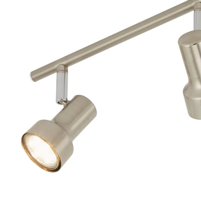 seitliche Ansicht des Briloner LED Spotbalkens mit beweglichen Armen und schwenkbaren Strahlern