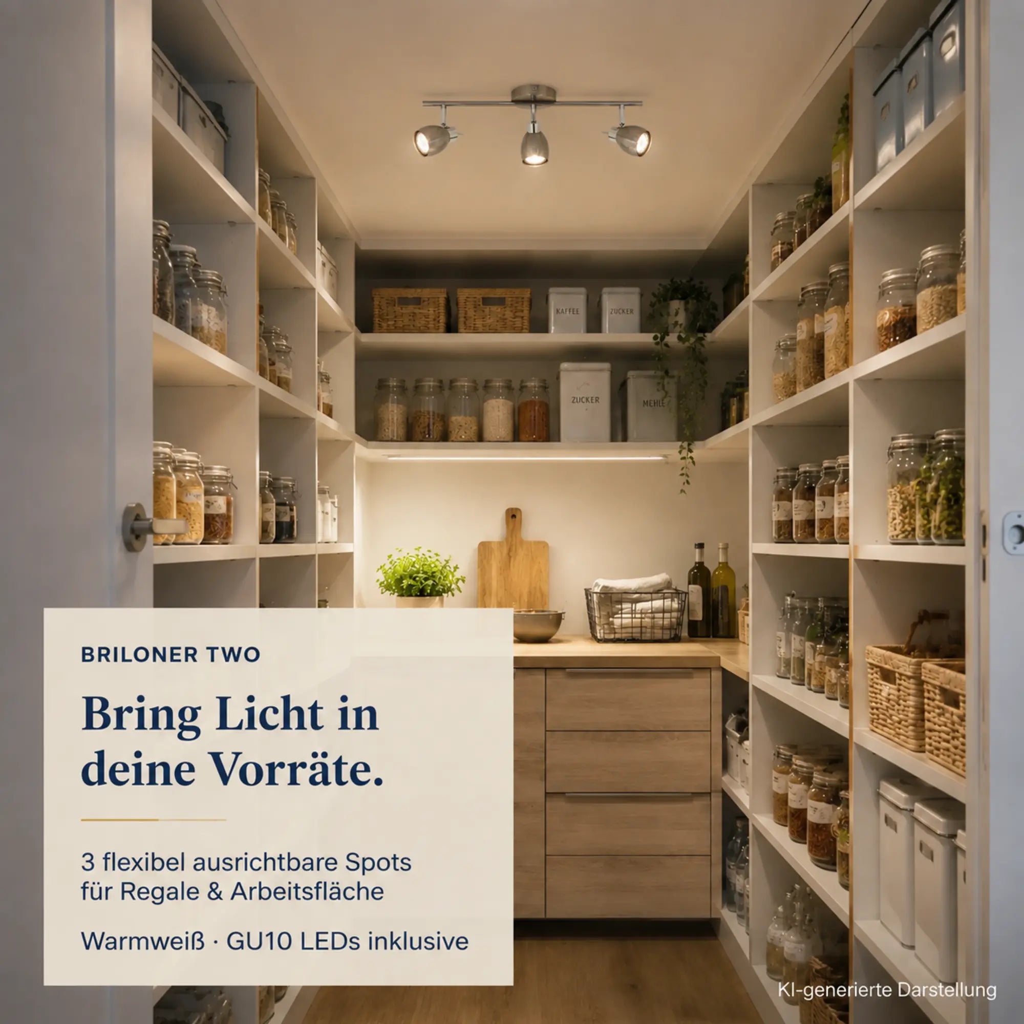 Briloner TWO LED Deckenstrahler 3-flammig – GU10 schwenkbar, Nickel matt, warmweiß