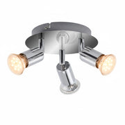 Runder Deckenstrahler 3-flammig Chrom inkl LED GU10 3W – Strahler / Spotbeleuchtung