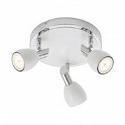Deckenstrahler LED weiß 3flg weiß Chrom COMBI inkl. GU10 LED schwenkbar – Strahler / Spotbeleuchtung
