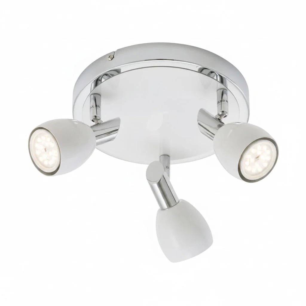 Deckenstrahler LED weiß 3flg weiß Chrom COMBI inkl. GU10 LED schwenkbar – Strahler / Spotbeleuchtung