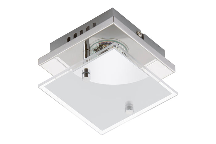 Kleine LED Wandlampe Deckenlampe aus Glas 12x12cm