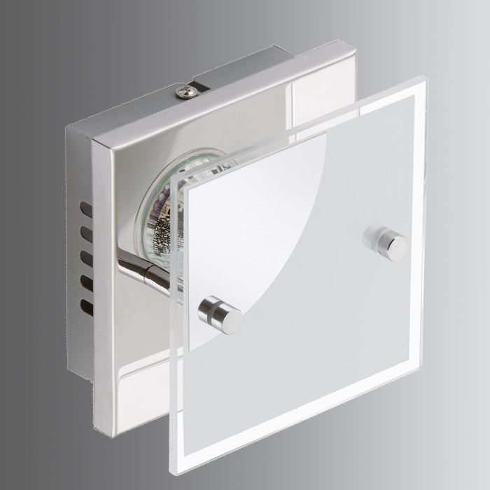 Kleine LED Wandlampe Deckenlampe aus Glas 12x12cm