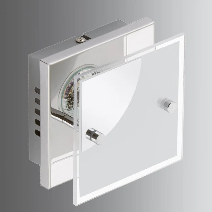 Kleine LED Wandlampe Deckenlampe aus Glas 12x12cm