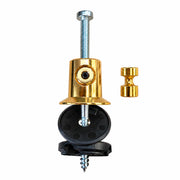 BRUCK VARIO Wandbefestigung und Seil-Umlenker in Gold mit Wandbefestigung und separatem Klemmstück, Artikelnummer