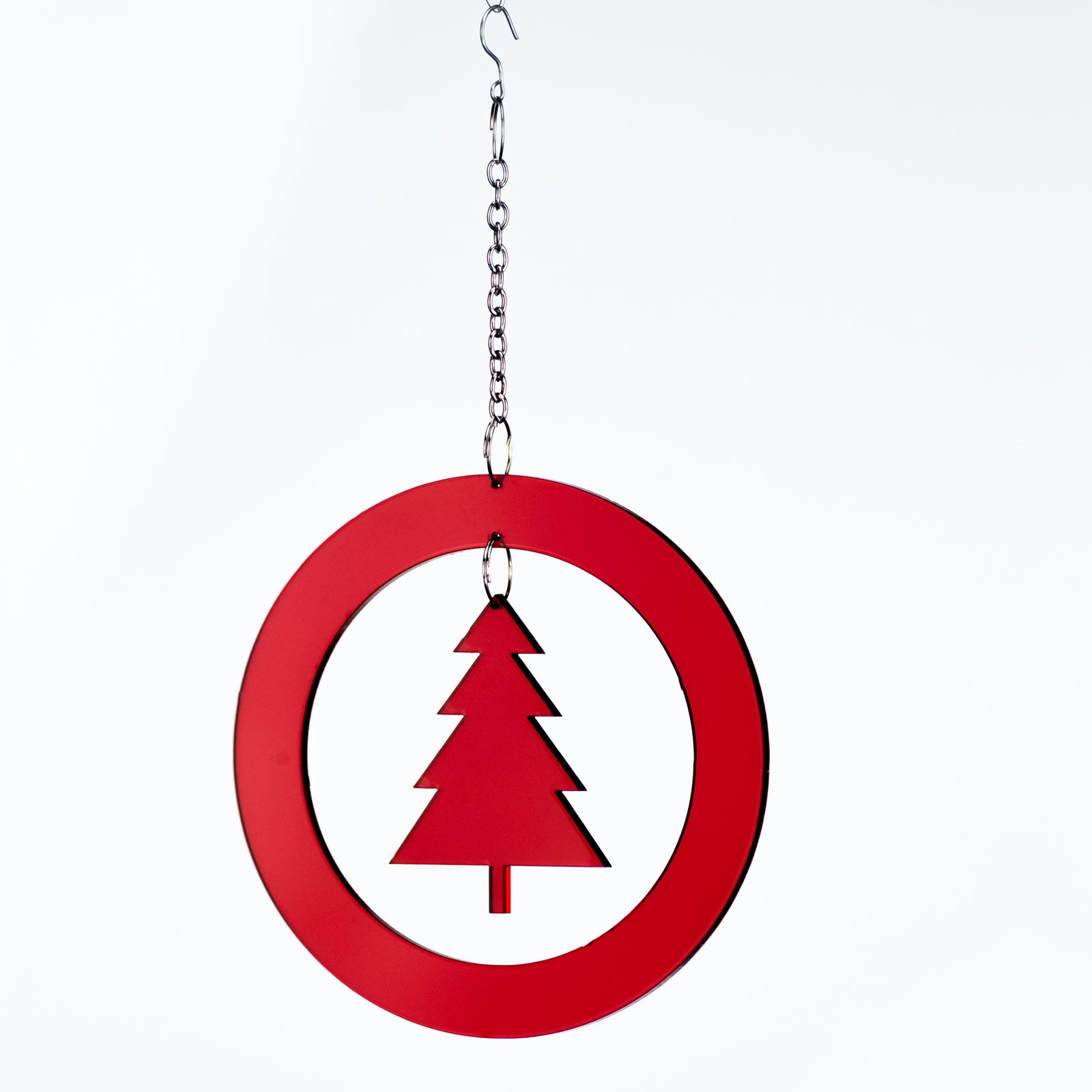 Christbaum Behang Tannenbaum Rot Acryl Fensterhanger 2851 – stilvolles Wohnaccessoire & Dekoartikel aus Europa