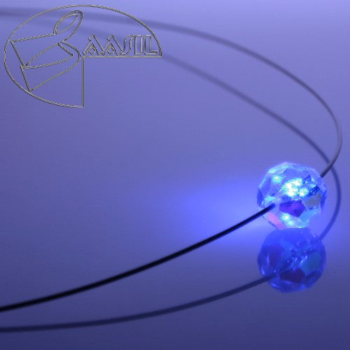 Leuchtende Halskette – Ball (geschliffen) – Blau – Swarovski® Elements