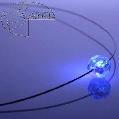 Leuchtende Halskette – Ball (geschliffen) – Blau – Swarovski® Elements
