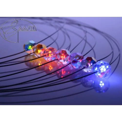 Leuchtende Halskette – Ball (geschliffen) – Blau – Swarovski® Elements