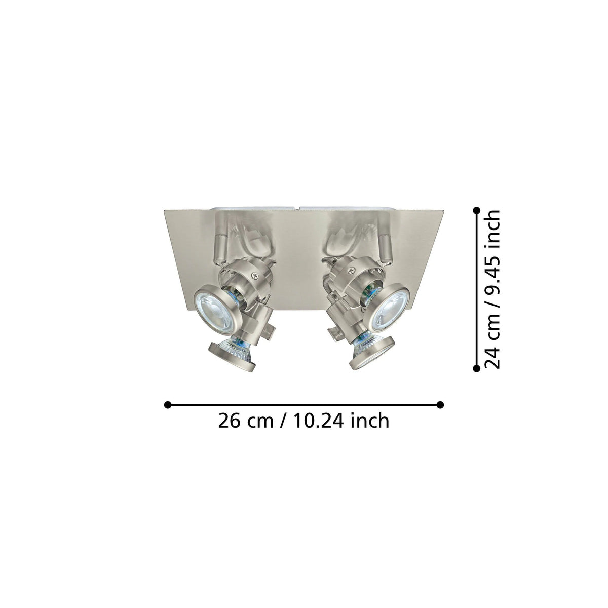 EGLO TUKON 3 Deckenspot Nickel matt mit 4 GU10 LED Spots