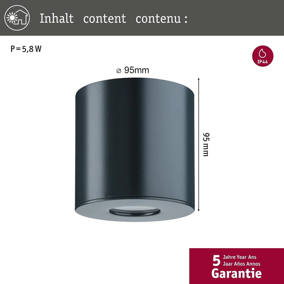 Paulmann 79670 Außenleuchte LED 3000K für Hauseingang Garage und Fassade
