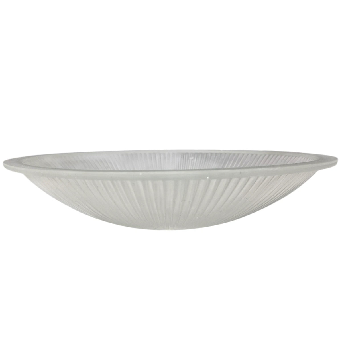 Runder Glasschirm für Deckenleuchte 32 cm flach gewölbt und gerillt
