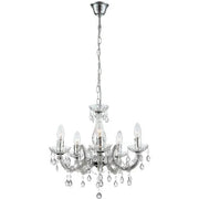 Kronleuchter chrom Ø46cm 5 flammig Kunststoff Cuimbra