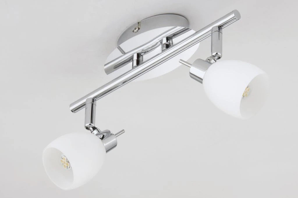 2 flammiger Deckenstrahler mit weißen Lampenschirmen inkl g9 led leuchtmittel auswechselbar briloner 2882-028
