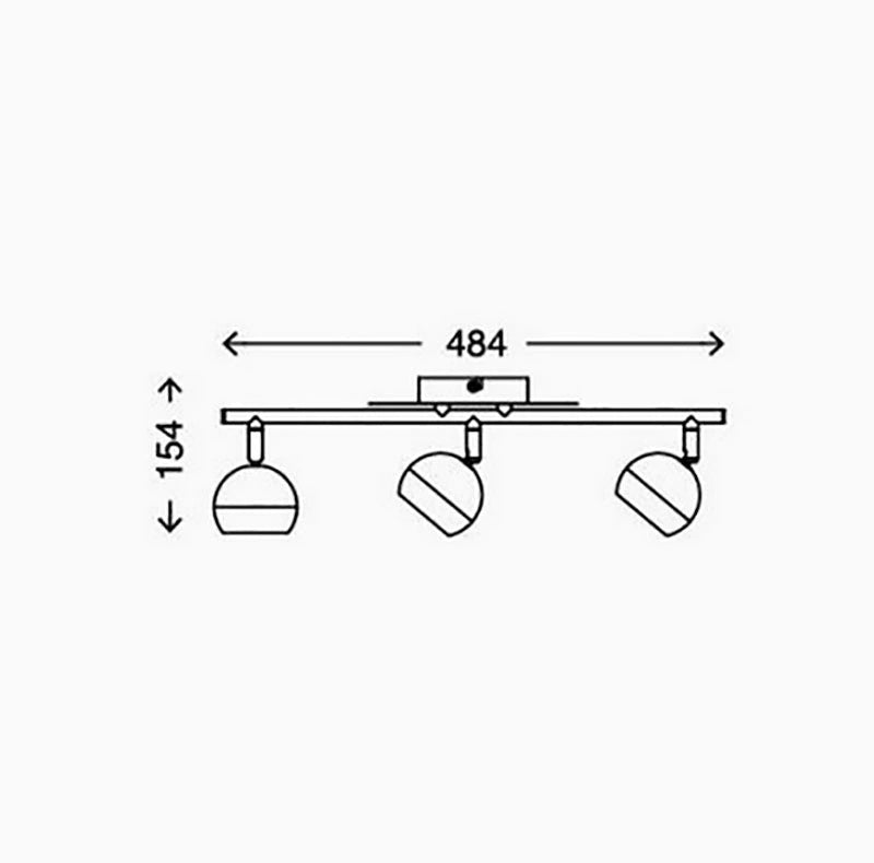 LED Deckenstrahler 3flg warmweiß mit runden Köpfen 48cm briloner 2045-032