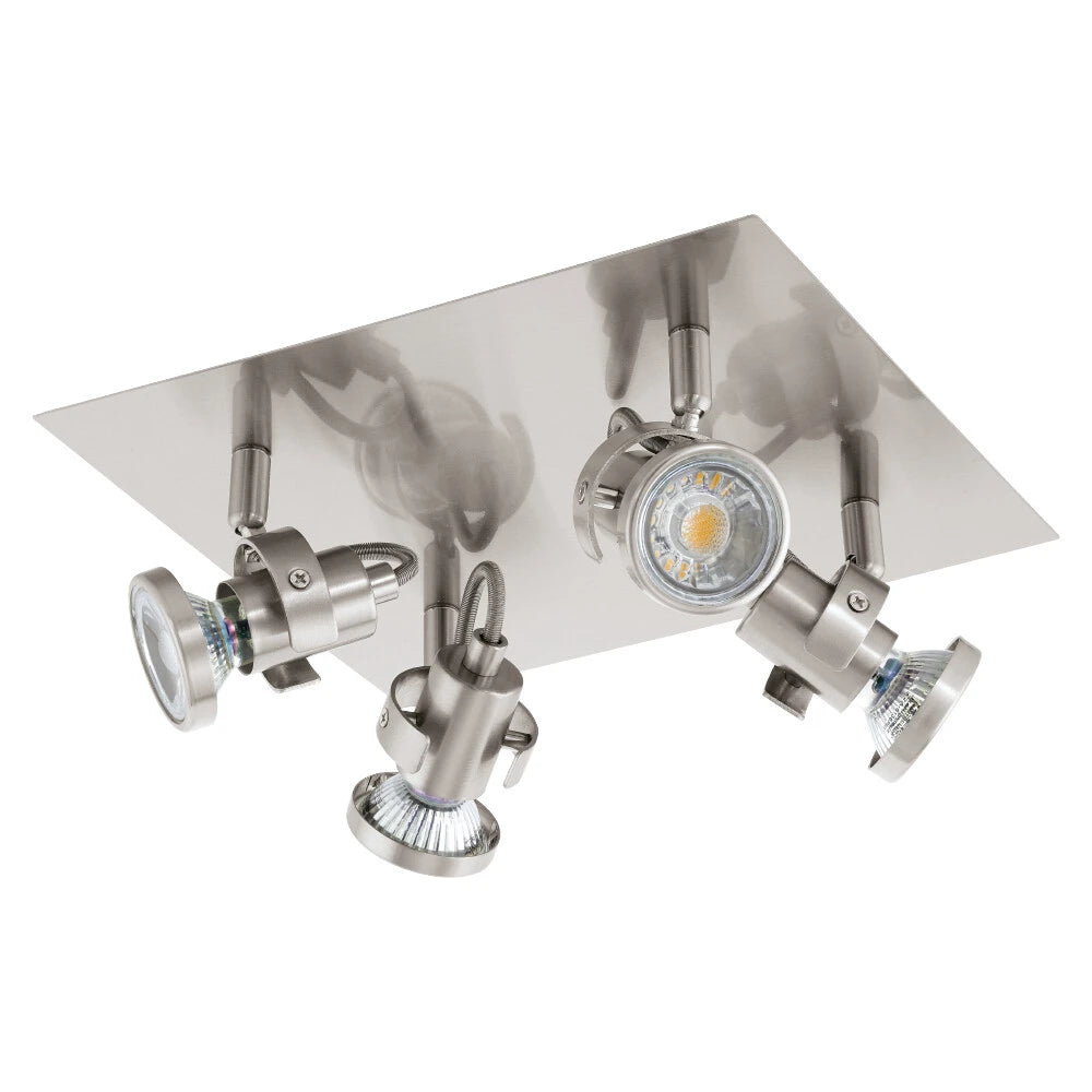 EGLO TUKON 3 94147 Deckenstrahler 4-flammig GU10 Nickel matt