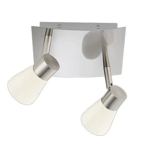 Deckenstrahler 2 flammig Metall weiß creme schwenkbar – Strahler / Spotbeleuchtung