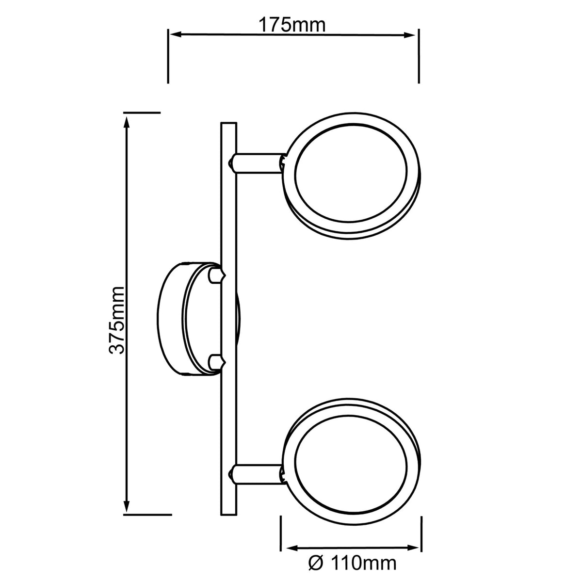 led deckenstrahler mit komplett flachen runden leuchtköpfen warmweißes licht Brilliant Pluto G30513/13 pluto 2flg