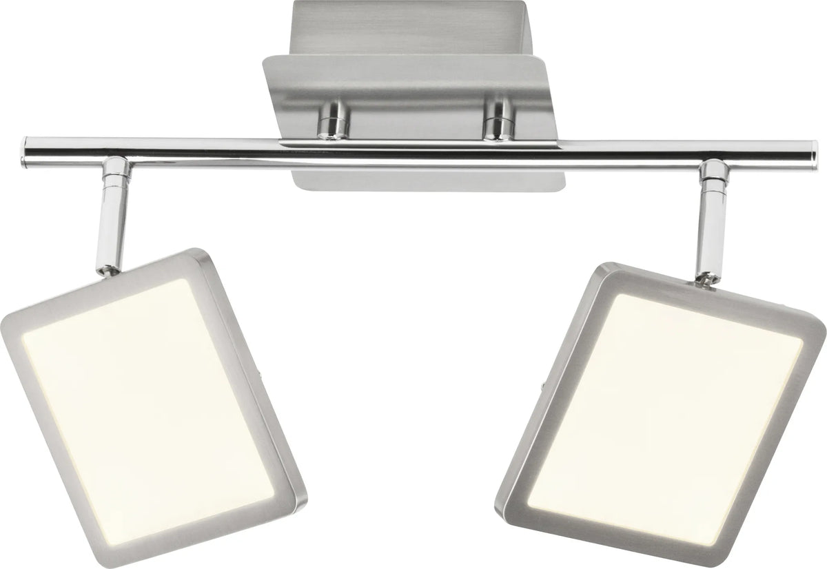 LED Deckenstrahler 2-flammig schwenkbar 1000lm 3000K – Nickel matt – Uranus Brilliant G33813/13