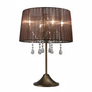 Dekorative Kristall Tischleuchte dimmbar Organza Tischlampe