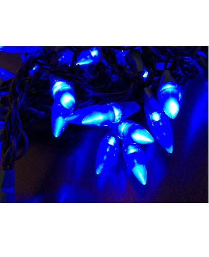 Dekorative LED Lichterkette in Tropfenform, 50er, innen, blau, 5m