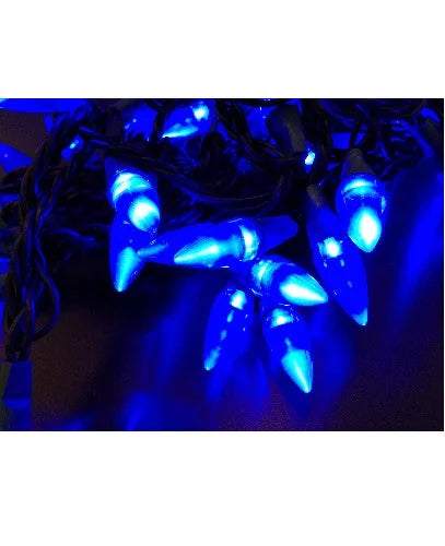 Dekorative LED Lichterkette in Tropfenform, 50er, innen, blau, 5m