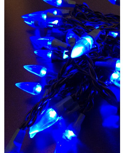 Dekorative LED Lichterkette in Tropfenform, 50er, innen, blau, 5m