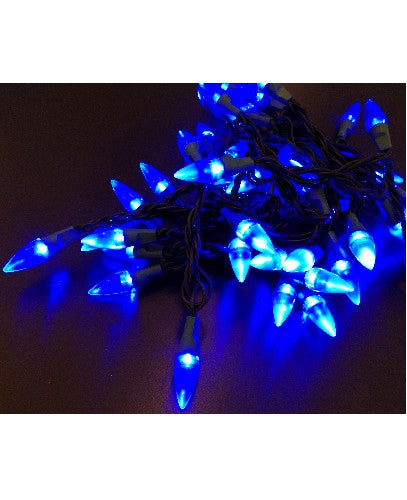 Dekorative LED Lichterkette in Tropfenform, 50er, innen, blau, 5m