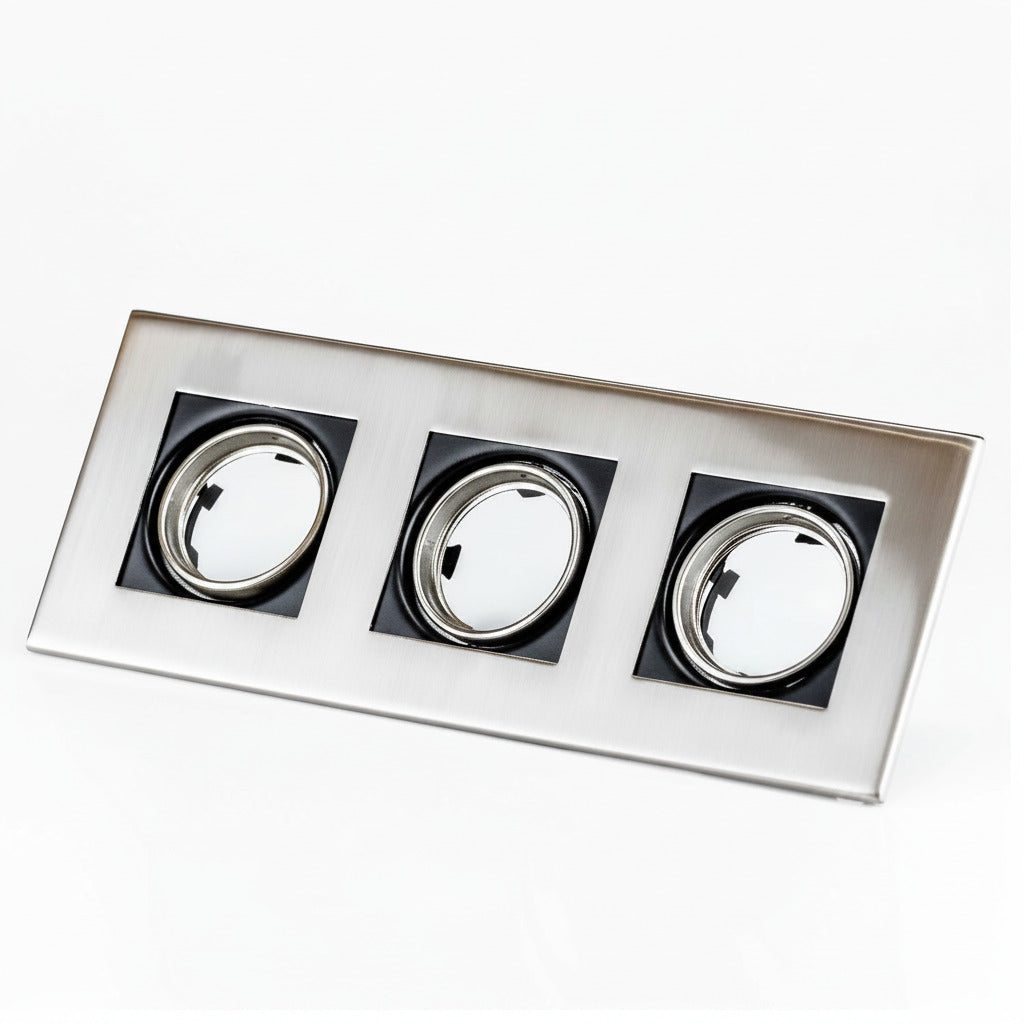 Downlight eckig 3x50W GU10 230V Einbaustrahler Burn – Einbaustrahler IP20, schwenkbar, 68mm